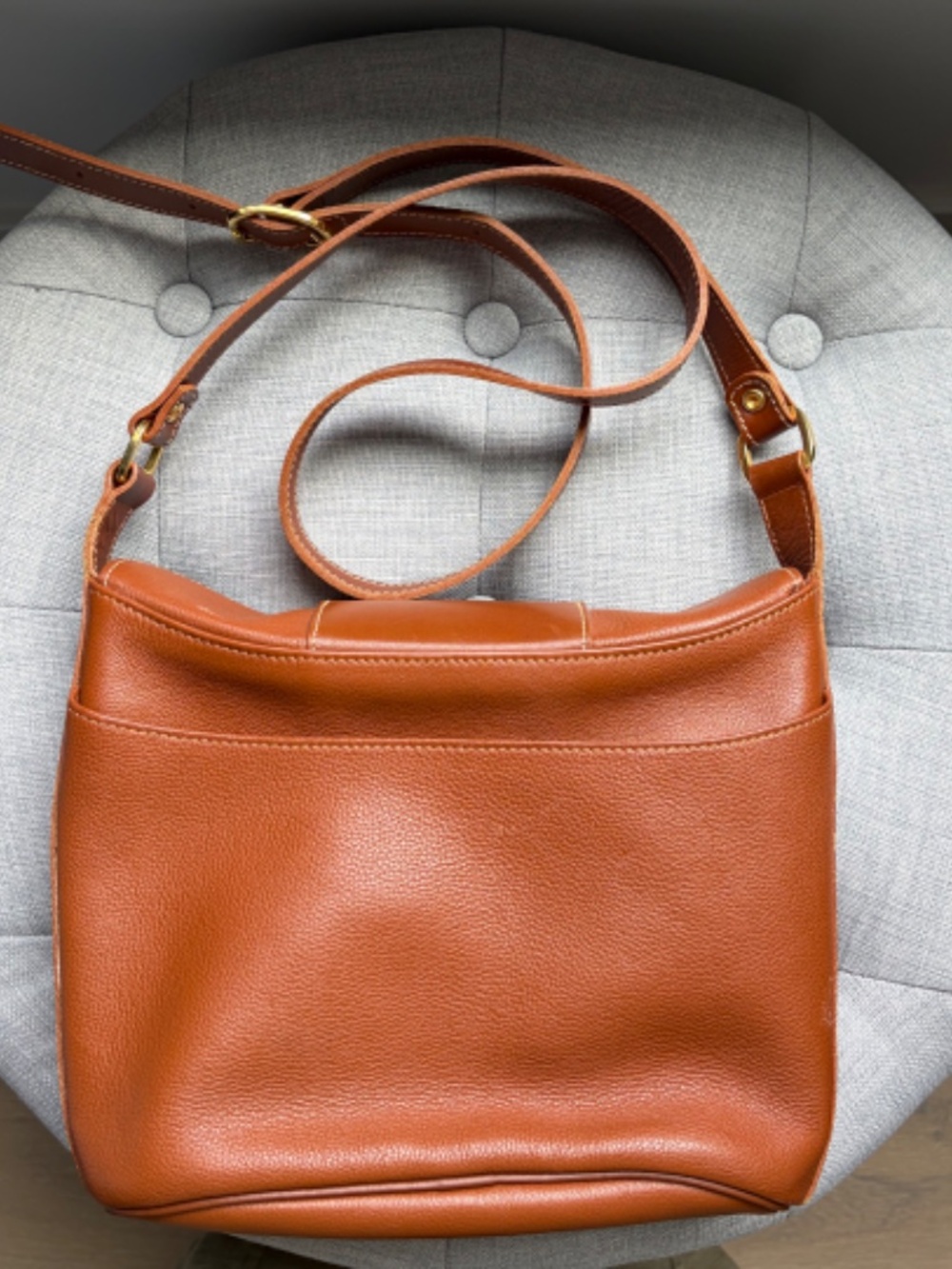 Longchamp rare vintage cognac leather cross body handbag - Picture 2 of 8